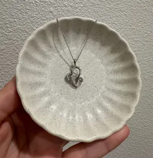 Double Heart Pendant Necklace in Silver thumbnail 1