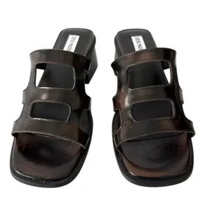 Steve Madden dark brown Leather Sandals Y2K thumbnail 6