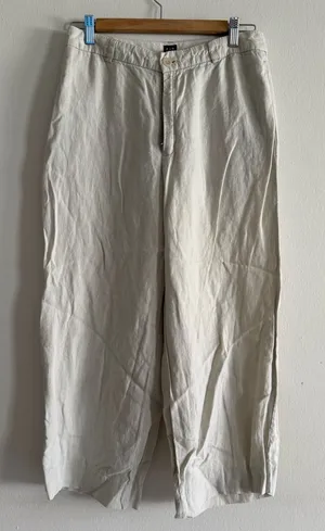 GAP Neutral Relaxed Linen Pants thumbnail 1