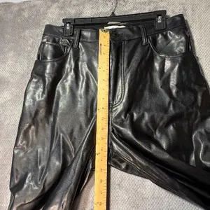 Abercrombie & Fitch The Ankle Straight Ultra High Rise Vegan Leather Pants 12/31 thumbnail 6