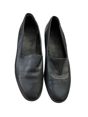 Nine West Darwin Loafer Pumps Low Block Heel Navy Black 6M thumbnail 4