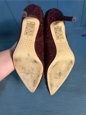 White House Black Market Red Crystal Embellished Pointed Pumps | Size 7 thumbnail 5