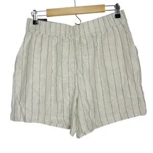 BlankNYC Beige Linen Blend Shorts 5" Inseam Elastic Waist w/Pockets NWT Womens M thumbnail 1