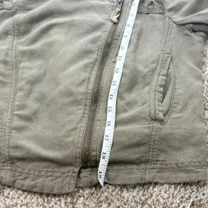 Free People Moto Jacket Women 4 Brown Olive Eyelet Embroidered Linen Cotton thumbnail 12