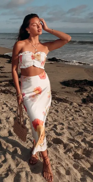 Stitch & Feather Dolce Vida Floral Tube Top & Midi Skirt thumbnail 1