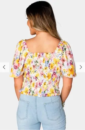 NWT Buddy Love Billie Smocked Puff Sleeve Top sz M thumbnail 3