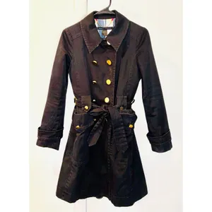 Marc by Marc Jacobs Black Double-breasted Knee-length Gold Buttons Trenchcoat w/belt XS thumbnail 2