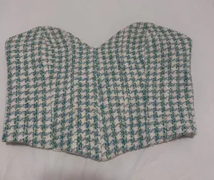 Zara Houndstooth Corset Top thumbnail 1