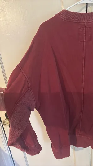 Aerie Red Crewneck Oversized Medium thumbnail 5