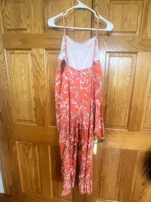 Maeve - Anthropologie - Coral-Print Spaghetti-Strap Jumpsuit thumbnail 6