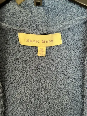 Fluffy Hooded Cardigan Blue Size L thumbnail 2
