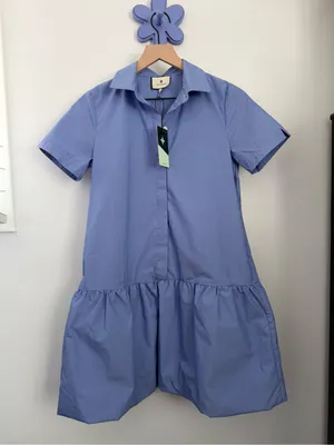 Tuckernuck XS NEW Sail Blue Martine Bubble Mini Dress Preppy Office Coquette thumbnail 2