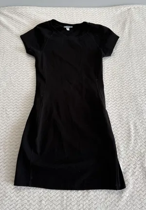 James Perse Standard Black Short Sleeve Mini Dress WHTP6407 Size 0 thumbnail 1