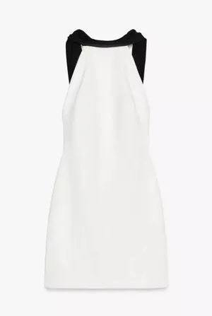 Zara mini bodycon Elegant Black and White Dress wedding holiday evening thumbnail 16