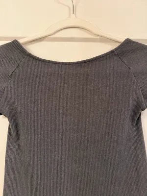 Aerie Dark Gray Ribbed Top thumbnail 6