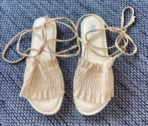 NWOT MIA Camel Faux Leather Gladiator Lace-up Sandals, Sz 8 thumbnail 1