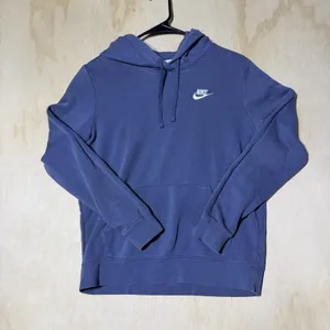Nike Sportswear Women's Small Blue Pullover Hoodie Embroidered Swoosh Fleece thumbnail 1