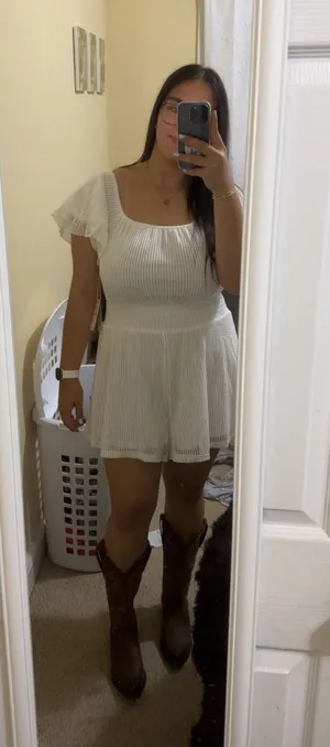 Rocking C White Romper Size L thumbnail 1