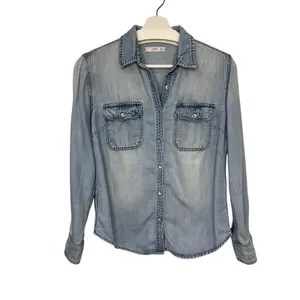 Mango Faded Denim Shirt 90s Model Off Duty XXS thumbnail 2