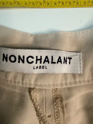 NONchalant Cream Wide-Leg High-Rise Trousers thumbnail 4