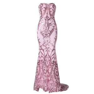 Pink Sequined Mermaid Evening Gown Size M Prom Pageant Ethereal Fairy Miss Ord thumbnail 2