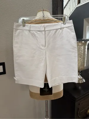 Kate Spade New York "Jackie" Bermuda Shorts white classic feminine bow 8 thumbnail 2