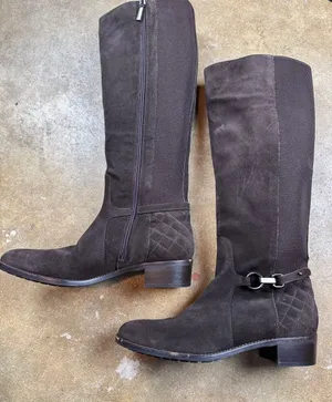 Aquatalia Dark Chocolate Brown Oralie Suede Knee High Boots Size: 9 1/2 thumbnail 1