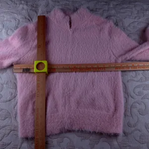 No Boundaries Pink Fuzzy Eyelash Knit Full Zip Mock Neck Sweater JuniorsXL 15-17 thumbnail 6