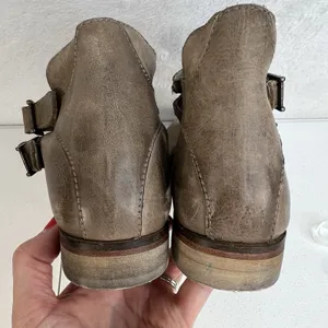 Free People 37 US 7 Braeburn Ankle Boots Booties Distressed Tan Leather Boho thumbnail 9