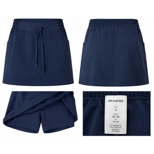 Marika Womens S Navy Athletic Skort Drawstring Golf Tennis Pickleball Activewear thumbnail 2