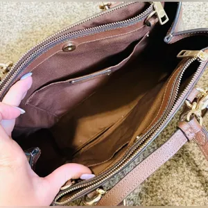 Coach Canvas Crossbody Bag With Signature Logo Brown Gold With Strap thumbnail 9