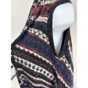 LOFT Alpaca Wool Cardigan Sweater Vest Poncho Blanket Open Front Chunky XS/S thumbnail 6