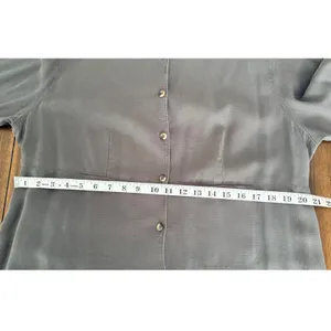 Vintage 90s Nordstrom Tencel Maxi Dress XL Button Front Pockets Taupe thumbnail 10