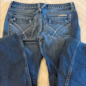 William Rast Belle Flare Jeans Size 28 Distressed Ripped Denim Snap Pockets thumbnail 7