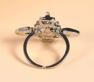 UBO Skull Decor Cuff Ring Silver thumbnail 2