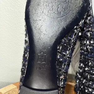TORY BURCH Serena Reva Rare Navy White Boucle Tweed Ballet Flat Sz 8.5 $225‎ thumbnail 10
