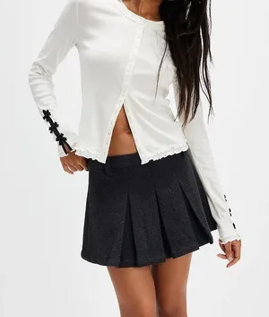 Free People Long Time Love Top, White/Black, Large - NWT thumbnail 1