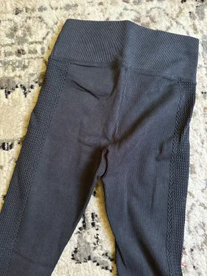 Aerie Ribbed Charcoal Gray Leggings thumbnail 4