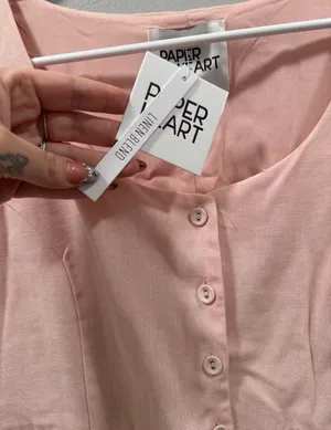 Paper heart vest dress size L new with tags linen pink thumbnail 6