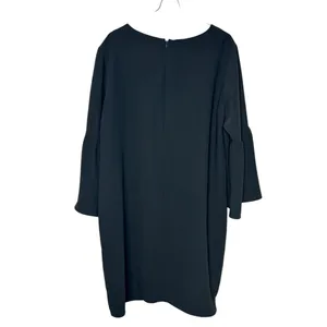 Amanda Uprichard Women Dress Shift Bell Sleeve Round NeckZip Back Black‎ Large thumbnail 8