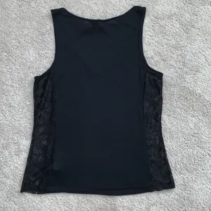 7 For All Mankind Black Sheer Tank Top Lace M thumbnail 7