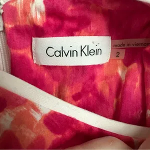 Calvin Klein Watercolor Floral Print Sheath Dress In Coral Multi thumbnail 4