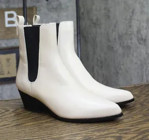 Michael Michael Kors Block Heel Ankle Boots Light Cream Off White / Black 8M thumbnail 1