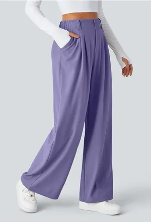 Halara Flex™ High Waisted Pocket Wide Leg Waffle Work Pants thumbnail 1