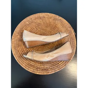 Cole Haan Air Tali Nude Patent Leather Peep Toe Wedge‎ Heels Beige Pumps thumbnail 9