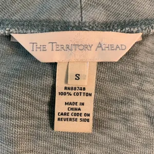 The Territory Ahead Sage Green Cotton Button Front Midi‎ Dress Women's Size S thumbnail 3