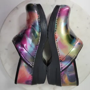 Dansko Pro Clogs Womens 7/37 Iridescent Metallic Multicolor Patent Leather thumbnail 8