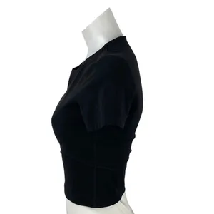 Aritzia TNA Action Women's Black Crewneck Short Sleeve Crop Tee T-shirt Top Sz S thumbnail 2