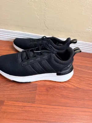 adidas Black Mesh Running Sneakers with White Midsole thumbnail 3