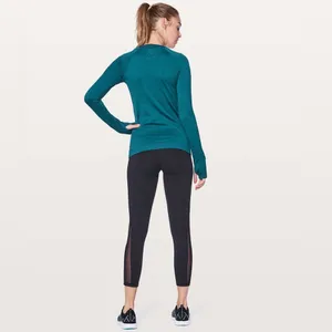 Lululemon Rest Less Pullover Nile Blue Seamless Thumbhole Running Top Size 6 thumbnail 3